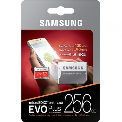    Samsung 256GB MB-MC256GA/RU MicroSDXC EVO Plus v2 UHS-I U3 + SD Adapter (R100/W90Mb/s) - #4