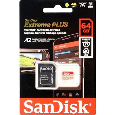    Sandisk 64GB microSDXC Class 10 UHS-I A2 C10 V30 U3 Extreme Plus (SD ) 170MB/s - #1