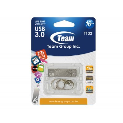    16Gb TEAM T132 Drive USB 3.0, Metal case, Silver (765441011915) - #1