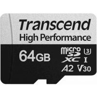   Transcend 64GB microSDXC High Performance, UHS-I U3, V30, TS64GUSD330S