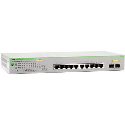   Allied Telesis Gigabit Smart Access PoE+ switch, 8+2 ports (AT-GS950/10PS-50)