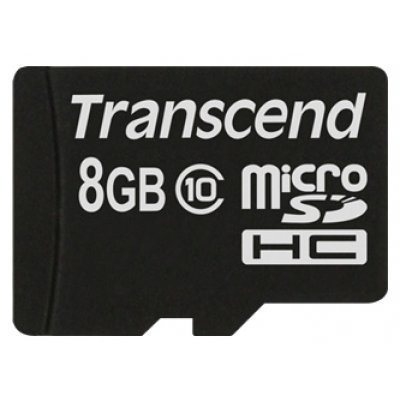    Transcend 8GB microSDHC Card Class 10 (SD 2.0) no adapter TS8GUSDC10