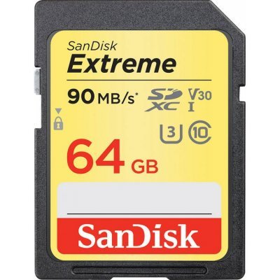   Sandisk SD 64GB SDXC Class 10 UHS-I U3 Extreme 90Mb/s SDSDXVE-064G-GNCIN