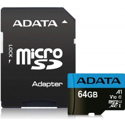    A-Data 64GB microSDHC Class 10 UHS-I A1 100/25 MB/s (SD ) / AUSDX64GUICL10A1-RA1