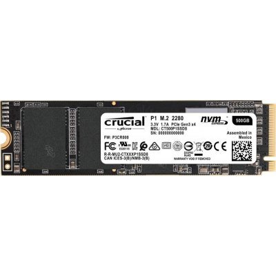   SSD Crucial 500GB P1 M.2 Type 2280 3D NAND NVMe PCIe SSD Non-SED (CT500P1SSD8)