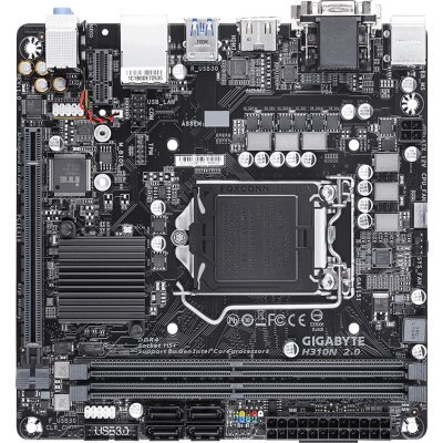     Gigabyte H310N 2.0 Soc-1151v2 Intel H310C 2xDDR4 mini-ITX AC`97 8ch(7.1) GbLAN+VGA+DVI+HDMI