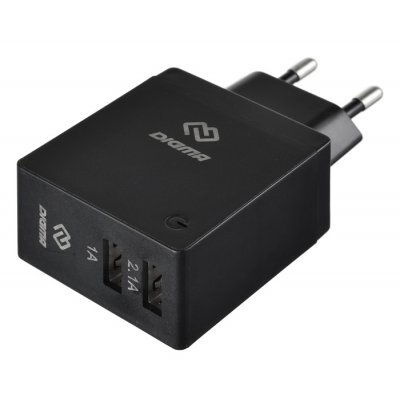    USB Digma DGWC-2U-3A-BK 2.1A+1A  