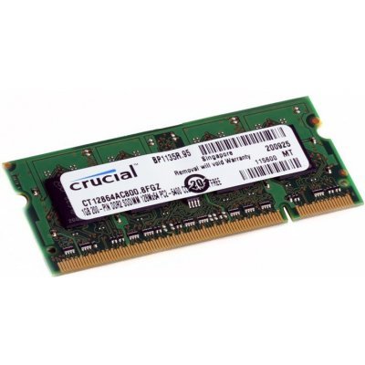 Модуль памяти 1Gb Crucial DDR2 pc-6400 800MHz SO-DIMM (CT12864AC800) (CT12864AC800) Модуль памяти 1Gb Crucial DDR2 pc-6400 800MHz SO-DIMM (CT12864AC800) (CT12864AC800)Модули оперативной памяти ПК Crucial<br>Crucial CT12864AC800/1G DDR2 1GB SODIMM - модуль оперативной памяти DDR2 объемом 1 Гб работающий на частоте 800 МГц.<br>