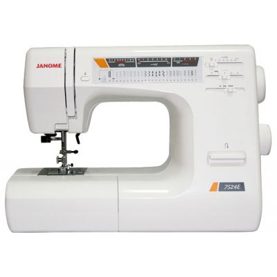 Швейная машина Janome 7524 E (Janome 7524 E) Швейная машина Janome 7524 E (Janome 7524 E)Швейные машины Janome<br>электронная, ротационный горизонтальный челнок, швейных операций - 23, петля-автомат<br>