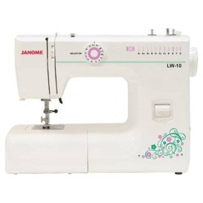 Швейная машина Janome LW-10 белый (LW-10 белый) Швейная машина Janome LW-10 белый (LW-10 белый)Швейные машины Janome<br>электромеханическая, качающийся челнок, швейных операций - 7, петля-полуавтомат<br>