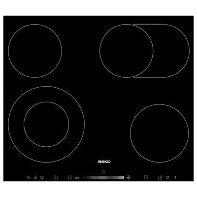 Электрическая варочная панель Beko HIC 64503 TX (HIC64503TX) Электрическая варочная панель Beko HIC 64503 TX (HIC64503TX)Электрические варочные панели Beko<br>Стеклокерамическая поверхность: 4 зоны нагрева (1 двойная + 1 расширенная), управление Touch Slider (расположена спереди), 19 уровней нагрева, таймер, индикатор остаточного тепла, защита от детей, автоматика закипания, автоотключение<br>