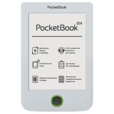 Электронная книга PocketBook 614 белый (PocketBook 614 белый) Электронная книга PocketBook 614 белый (PocketBook 614 белый)Электронные книги PocketBook<br>6 E-Ink Pearl 600x800 800Mhz 256Mb/4Gb белый<br>