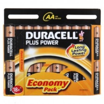 Батарейка Duracell Basic LR6-18BL AA (LR6-18BL) Батарейка Duracell Basic LR6-18BL AA (LR6-18BL)Аккумуляторные батарейки ААА Duracell<br>18 шт.<br>