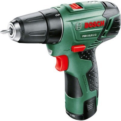 Шуруповерт Bosch PSR 10.8 LI-2 (603972925) (603972925) Шуруповерт Bosch PSR 10.8 LI-2 (603972925) (603972925)Шуруповерты Bosch<br>функция «сверление»; крутящий момент: 22Н*м; скоростей: 2; основной патрон: быстрозажимной; батарея: Li-Ion; напряжение: 10.8В; вес: 0.95кг<br>