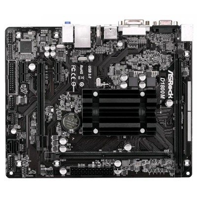 Материнская плата ПК ASRock D1800M (D1800M) Материнская плата ПК ASRock D1800M (D1800M)Материнские платы ПК ASRock<br>Материнская плата Asrock D1800M Celeron mATX AC`97 6ch(5.1) GbLAN+VGA+DVI+HDMI<br>