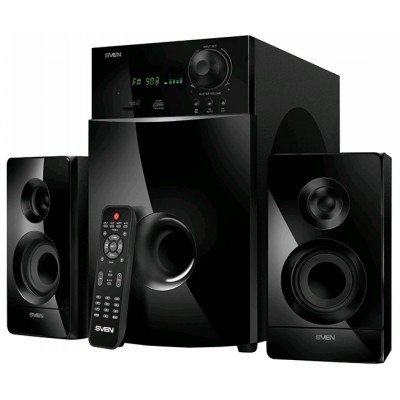 Компьютерная акустика SVEN MS-2100 (SV-012236) Компьютерная акустика SVEN MS-2100 (SV-012236)Компьютерная акустика SVEN<br>Sven MS-2100 2.1 (2 x 15W, 1 х 50W, USB flash, SD card, LED-дисплей, FM-радио, пульт ДУ) Black<br>
