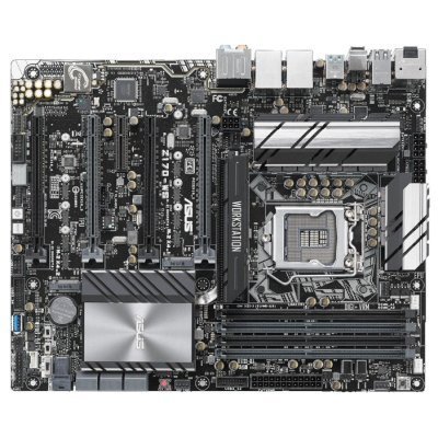 Материнская плата ПК ASUS Z170-WS (Z170-WS) Материнская плата ПК ASUS Z170-WS (Z170-WS)Материнские платы ПК ASUS<br>MB ASUS Z170-WS s1151 (Core™ i3/i5/i7),HDMI, 4xDDR4(64Gb/3733 O.C., 2133), 4xPCI-E x16, 1xPCI-E x4, 7.1CHAudio, 2xGBL, 2 x M.2 x4 Socket 3, with M Key, type 2242/2260/2280/22110, 6xSATAIII Raid, 5xUSB3.0, 6xUSB2.0 ATX<br>