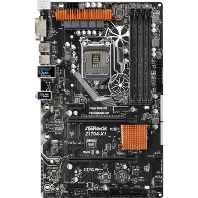 Материнская плата ПК ASRock Z170A-X1 (Z170A-X1) Материнская плата ПК ASRock Z170A-X1 (Z170A-X1)Материнские платы ПК ASRock<br>Материнская плата Asrock Z170A-X1 Soc-1151 Intel Z170 4xDDR4 ATX AC`97 8ch(7.1) GbLAN RAID+DVI<br>