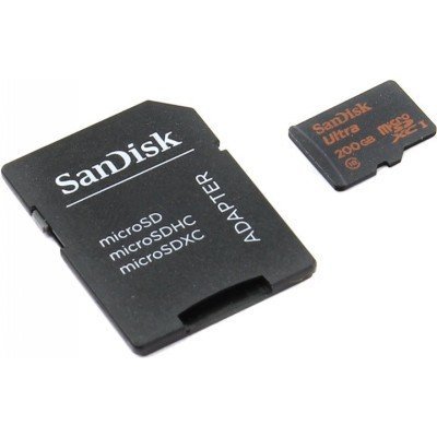 Карта памяти Sandisk 200Gb microSDXC Class 10 Sandisk SDSDQUAN-200G-G4A + adapter (SDSDQUAN-200G-G4A) Карта памяти Sandisk 200Gb microSDXC Class 10 Sandisk SDSDQUAN-200G-G4A + adapter (SDSDQUAN-200G-G4A)Карты памяти Sandisk<br>Флеш карта microSDXC 200Gb Class10 Sandisk SDSDQUAN-200G-G4A + adapter<br>