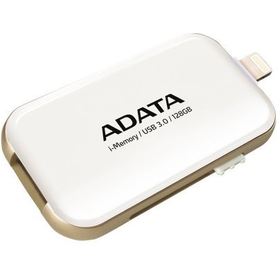 USB накопитель A-Data AUE710-128G-CWH (AUE710-128G-CWH) USB накопитель A-Data AUE710-128G-CWH (AUE710-128G-CWH)USB накопители A-Data<br>Флеш накопитель 128GB A-DATA i-Memory Elite UE710, USB 3.0/Lightning, Белый<br>