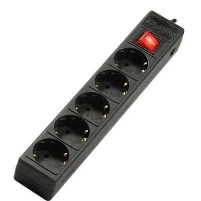 Сетевой фильтр SVEN Optima Base (5 розеток), 3м, черный (214 3m) Сетевой фильтр SVEN Optima Base (5 розеток), 3м, черный (214 3m)Сетевые фильтры SVEN<br>3м, 5 розеток, черный<br>