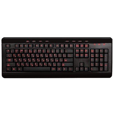 Клавиатура Gembird KBL-007 черный (KBL-007 red) Клавиатура Gembird KBL-007 черный (KBL-007 red)Клавиатуры Gembird<br>Клавиатура Gembird KBL-007,черн., USB, красная подсветка символов, 8 доп.клавиш<br>