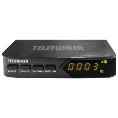 ТВ-тюнер внешний Telefunken TF-DVBT210 (TF-DVBT210) ТВ-тюнер внешний Telefunken TF-DVBT210 (TF-DVBT210)ТВ-тюнеры внешние Telefunken<br>внешний TV-тюнер, цифровой<br>работает без компьютера<br>вывод HD-изображения<br>пульт ДУ<br>