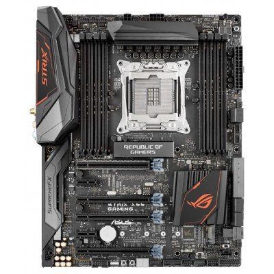 Материнская плата ПК ASUS ROG STRIX X99 GAMING (STRIX X99 GAMING) Материнская плата ПК ASUS ROG STRIX X99 GAMING (STRIX X99 GAMING)Материнские платы ПК ASUS<br>материнская плата форм-фактора ATX сокет LGA2011-3 чипсет Intel X99 8 слотов DDR4 DIMM, 2133-3333 МГц поддержка SLI/CrossFireX разъемы SATA: 6 Гбит/с - 8 Wi-Fi 802.11ac, Bluetooth<br>