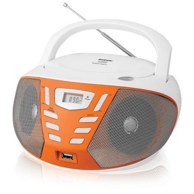 Аудиомагнитола BBK BX193U белый/оранжевый (BBK BX193U белый/оранжевый) аудиомагнитола bbk bx193u черный оранжевый bbk bx193u черный оранжевый