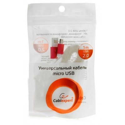 Кабель USB Gembird 2.0 CC-mUSBr1m 1м (CC-mUSBr1m) Кабель USB Gembird 2.0 CC-mUSBr1m 1м (CC-mUSBr1m)Кабели USB Gembird<br>Кабель USB 2.0 Cablexpert, AM/microBM 5P, 1м, силиконовый шнур, разъемы розовый металлик CC-mUSBr1m<br>