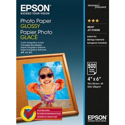 Бумага для принтера Epson Photo Paper Glossy 200г/м2 10x15 500sheets (C13S042549) Бумага для принтера Epson Photo Paper Glossy 200г/м2 10x15 500sheets (C13S042549)Бумага для принтера Epson<br>глянцевая фотобумага с полимерным покрытием, 10x15 см, плотность 200г/м2, 500 листов<br>
