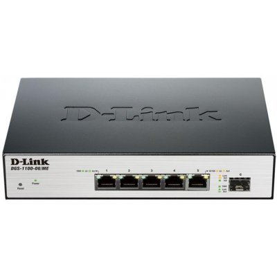 Коммутатор D-Link DGS-1100-06/ME/L (DGS-1100-06/ME/L) Коммутатор D-Link DGS-1100-06/ME/L (DGS-1100-06/ME/L)Коммутаторы D-Link<br>Количество портов коммутатора 5<br>Базовая скорость передачи данных 10/100/1000 Мбит/с<br>Внутренняя пропускная способность 12<br>Поддержка VPN Нет<br>Гарантия фирмы производителя 1<br>Автоматическое определение MDI/MDIX, Возможность установки в стойку<br>