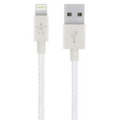 Кабель USB Belkin F8J144bt04-WHT Lightning to USB белый 1,2м (F8J144bt04-WHT) Кабель USB Belkin F8J144bt04-WHT Lightning to USB белый 1,2м (F8J144bt04-WHT)Кабели USB Belkin<br>Mixit Metallic Lightning to USB Cable, White (1.2 m)<br>