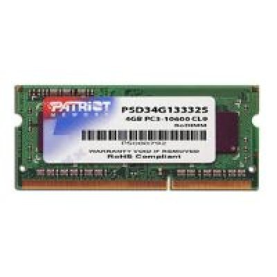 Модуль оперативной памяти ноутбука Patriot PSD34G13332S (PSD34G13332S) Модуль оперативной памяти ноутбука Patriot PSD34G13332S (PSD34G13332S)Модули оперативной памяти ноутбука Patriot<br>Модуль памяти для ноутбука 4GB PC10600 DDR3 SO PSD34G13332S PATRIOT<br>