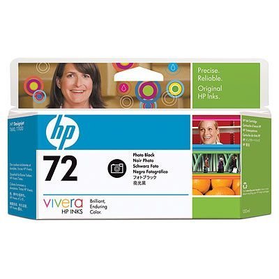 Картридж HP № 72 (C9370A) для Designjet T1100/ T610, черный фото (C9370A) Картридж HP № 72 (C9370A) для Designjet T1100/ T610, черный фото (C9370A)Картриджи для струйных аппаратов HP<br>Картридж HP 72 ёмкостью 130 мл с чёрными фоточернилами Vivera. Подходит к HP Designjet T1100 (Q6713A), Designjet T1100 (Q6687A), Designjet T1100 (Q6683A), Designjet T1100ps (Q6688A), Designjet T1100ps (Q6684A), Designjet T610 (Q6712A), Designjet T610 (Q6711A)<br>