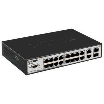 Коммутатор D-Link DES-3200-18 (DES-3200-18) Коммутатор D-Link DES-3200-18 (DES-3200-18)Коммутаторы D-Link<br>L2 Management Switch, 16x10/100Mbps + 2 Combo 1000BASE-T/SFP<br>