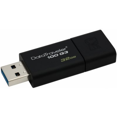  USB  Kingston DataTraveler (100 Generation 3) 32Gb USB 3.0 Flash Drive Black - #1