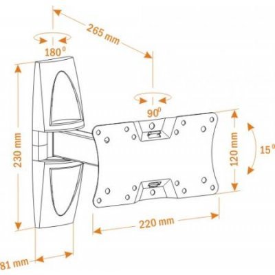 Фото Кронштейн для ТВ и панелей настенный Holder LCDS-5063 19"-32" - #1