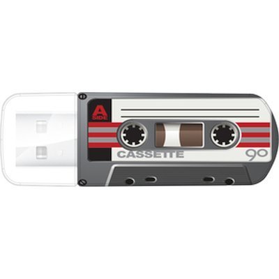 Фото USB накопитель Verbatim 16Gb Mini Cassette Edition черный/рисунок - #1