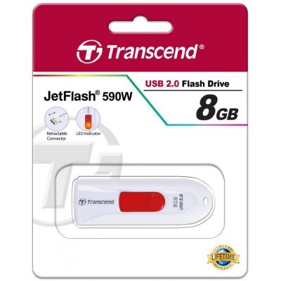 Фото USB накопитель Transcend 8GB JetFlash 590, USB 2.0, Белый - #3