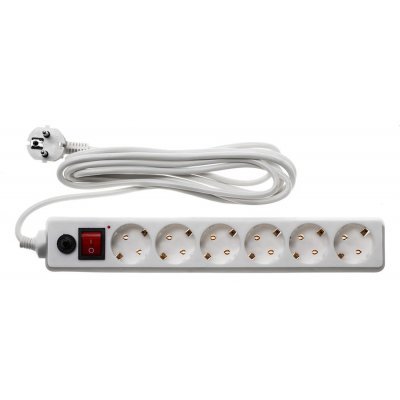 Фото Сетевой фильтр Buro 600SH-16-3-W 3м (6 розеток) белый - #1