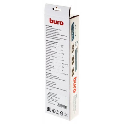 Фото Сетевой фильтр Buro 600SH-16-3-W 3м (6 розеток) белый - #3