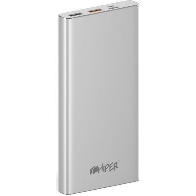 Фото Внешний аккумулятор для портативных устройств HIPER MPX10000 Li-Pol 10000mAh 3A+1A Серебристый 2xUSB - #1