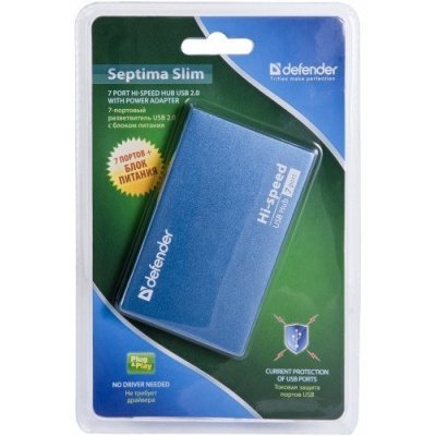  USB  Defender Septima Slim USB2.0, 7, 2A - #4