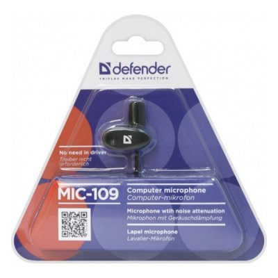 Фото Микрофон Defender MIC-109 черный, на прищепке, 1,8 м - #2