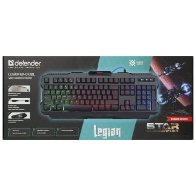 Фото Клавиатура Defender Legion GK-010DL RU RGB подсветка,19 Anti-Ghost - #2