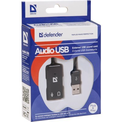 Фото Звуковая карта внешняя Defender Audio USB USB - 2х3,5 мм jack, 0.1 м - #1