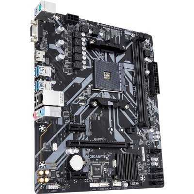 Фото Материнская плата ПК Gigabyte B450M H Soc-AM4 AMD B450 2xDDR4 mATX AC`97 8ch(7.1) GbLAN RAID+VGA+HDMI - #1