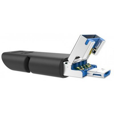 Фото USB накопитель Silicon Power 128Gb Mobile C50, OTG, USB 3.1/Type-C/MicroUSB, Черный - #2
