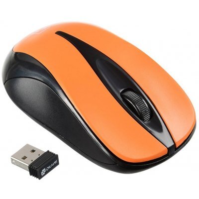 Фото Мышь OKLICK 675MW черный/оранжевый оптическая (800dpi) беспроводная USB (2but) - #1